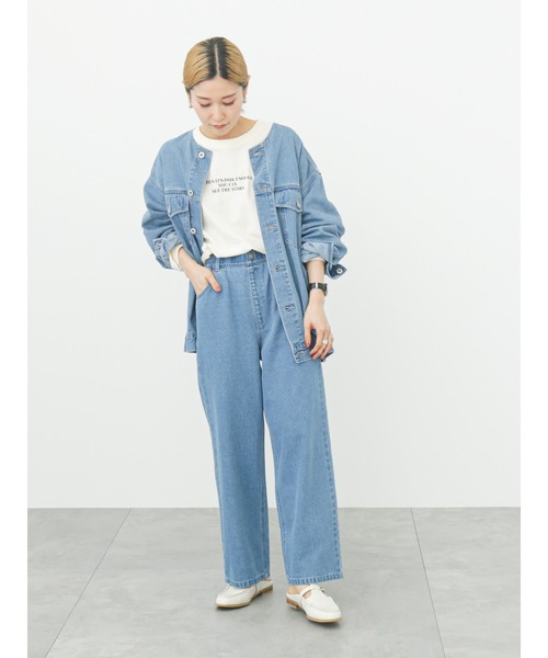 Samansa Mos2 blue（サマンサモスモスブルー）の「アソートロゴロンT（Tシャツ/カットソー・レディース・チャコール/キナリ/オフホワイト・ﾌﾘ-）」の9枚目の写真