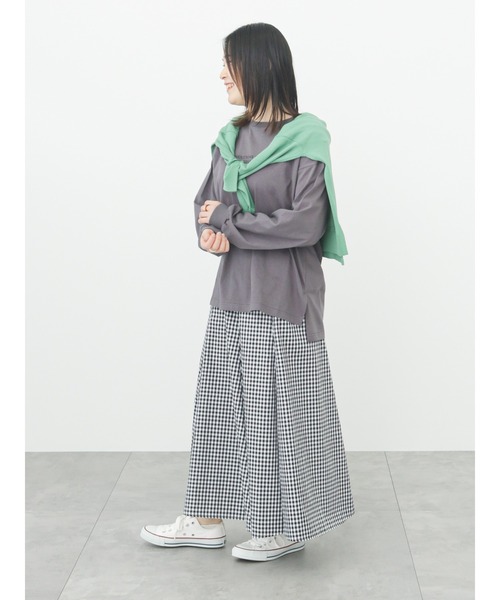 Samansa Mos2 blue（サマンサモスモスブルー）の「アソートロゴロンT（Tシャツ/カットソー・レディース・チャコール/キナリ/オフホワイト・ﾌﾘ-）」の14枚目の写真