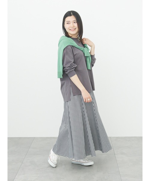 Samansa Mos2 blue（サマンサモスモスブルー）の「アソートロゴロンT（Tシャツ/カットソー・レディース・チャコール/キナリ/オフホワイト・ﾌﾘ-）」の16枚目の写真