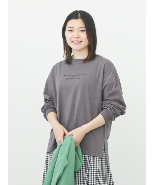 Samansa Mos2 blue（サマンサモスモスブルー）の「アソートロゴロンT（Tシャツ/カットソー・レディース・チャコール/キナリ/オフホワイト・ﾌﾘ-）」の20枚目の写真