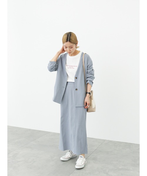 Samansa Mos2 blue（サマンサモスモスブルー）の「アソートロゴロンT（Tシャツ/カットソー・レディース・チャコール/キナリ/オフホワイト・ﾌﾘ-）」の21枚目の写真