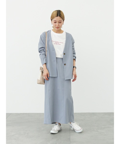 Samansa Mos2 blue（サマンサモスモスブルー）の「アソートロゴロンT（Tシャツ/カットソー・レディース・チャコール/キナリ/オフホワイト・ﾌﾘ-）」の22枚目の写真