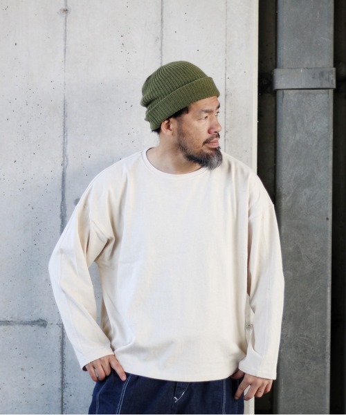 NATAL DESIGN（ネイタルデザイン）の「HEMP LONG SLEEVE TEE WIDE 2（Tシャツ/カットソー・メンズ・ピンクベージュ/ブラック/ライラック/ホワイト/オリーブ/モスグリーン/ブラウン/ナチュラル/セージグリーン・LARGE/MEDIUM/SMALL/X-LARGE）」の5枚目の写真