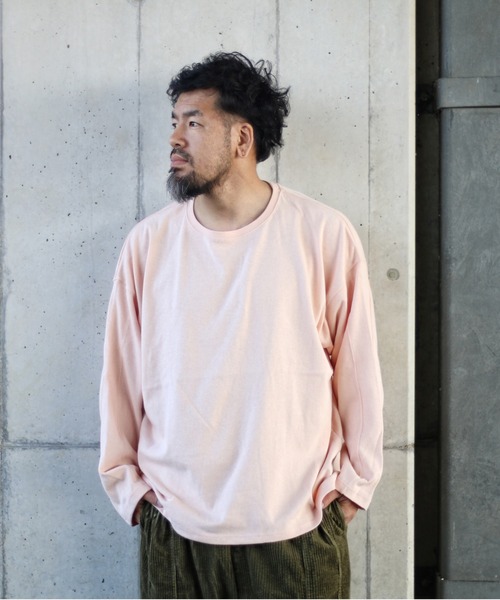 NATAL DESIGN（ネイタルデザイン）の「HEMP LONG SLEEVE TEE WIDE 2（Tシャツ/カットソー・メンズ・ピンクベージュ/ブラック/ライラック/ホワイト/オリーブ/モスグリーン/ブラウン/ナチュラル/セージグリーン・LARGE/MEDIUM/SMALL/X-LARGE）」の9枚目の写真