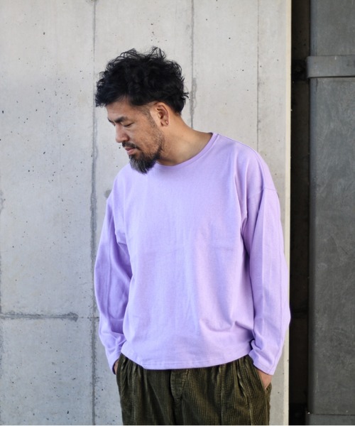 NATAL DESIGN（ネイタルデザイン）の「HEMP LONG SLEEVE TEE WIDE 2（Tシャツ/カットソー・メンズ・ピンクベージュ/ブラック/ライラック/ホワイト/オリーブ/モスグリーン/ブラウン/ナチュラル/セージグリーン・LARGE/MEDIUM/SMALL/X-LARGE）」の8枚目の写真