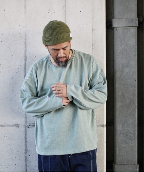 NATAL DESIGN（ネイタルデザイン）の「HEMP LONG SLEEVE TEE WIDE 2（Tシャツ/カットソー・メンズ・ピンクベージュ/ブラック/ライラック/ホワイト/オリーブ/モスグリーン/ブラウン/ナチュラル/セージグリーン・LARGE/MEDIUM/SMALL/X-LARGE）」の6枚目の写真