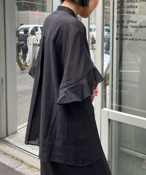 Omekashi（オメカシ）の「シアーフリルブラウス（シャツ/ブラウス・レディース・ブラック/オフホワイト・FREE）」の20枚目の写真