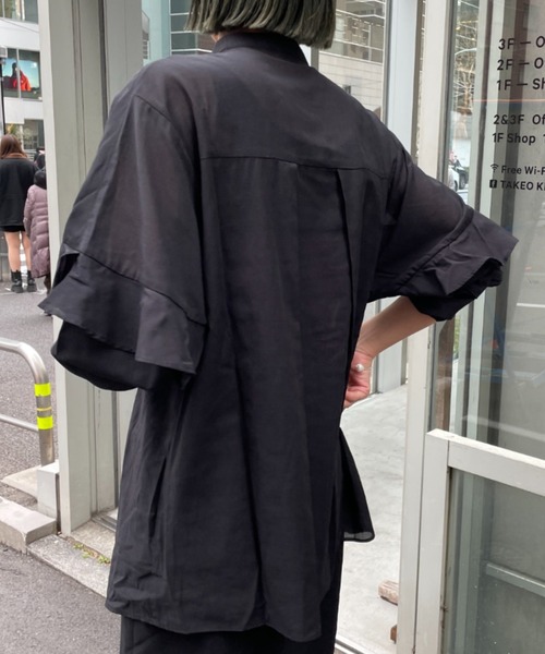 Omekashi（オメカシ）の「シアーフリルブラウス（シャツ/ブラウス・レディース・ブラック/オフホワイト・FREE）」の19枚目の写真
