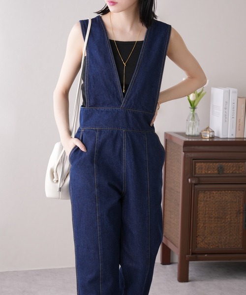 IENA デニムVネックオールインワン 2024AW IENA（イエナ）の「デニムVネックオールインワン（つなぎ