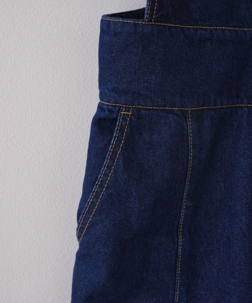 IAMUSE（アイアミューズ）の「ハイウエストVネックデニムオールインワン S0845【IAMUSE】（つなぎ/オールインワン・レディース・インディゴブルー・FREE）」の14枚目の写真