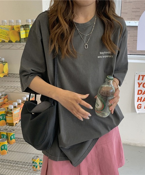 EPICKS（エピックス）の「オーバーシルエットワンポイントロゴTシャツ（Tシャツ/カットソー・レディース・グレー/ホワイト/グリーン/レッド・MEDIUM/LARGE/X-LARGE）」の9枚目の写真