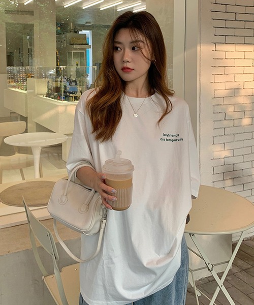 EPICKS（エピックス）の「オーバーシルエットワンポイントロゴTシャツ（Tシャツ/カットソー・レディース・グレー/ホワイト/グリーン/レッド・MEDIUM/LARGE/X-LARGE）」の13枚目の写真