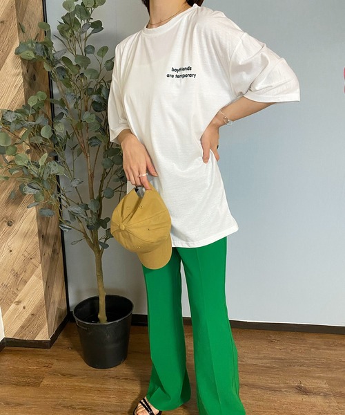 EPICKS（エピックス）の「オーバーシルエットワンポイントロゴTシャツ（Tシャツ/カットソー・レディース・グレー/ホワイト/グリーン/レッド・MEDIUM/LARGE/X-LARGE）」の16枚目の写真