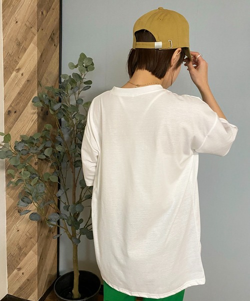EPICKS（エピックス）の「オーバーシルエットワンポイントロゴTシャツ（Tシャツ/カットソー・レディース・グレー/ホワイト/グリーン/レッド・MEDIUM/LARGE/X-LARGE）」の10枚目の写真