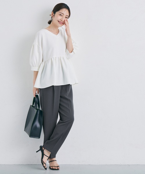 coca(coca)(コカ)の「とろみツイルテーパードパンツ(スラックス・レディース・ブラック/ライトベージュ/レッド/ダークブルー・M/L)」の16枚目の写真