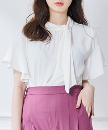 12Twelve Agenda（トゥエルブ　アジェンダ）の「アシメボウタイフリルスリーブブラウス（シャツ/ブラウス）」