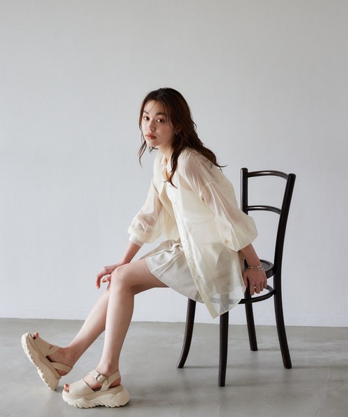 mysty woman(ミスティウーマン)の「ハイウエストフラップショーツ 704559(その他パンツ・レディース・ブラック/ブルー/ホワイト系その他・FREE)」の6枚目の写真