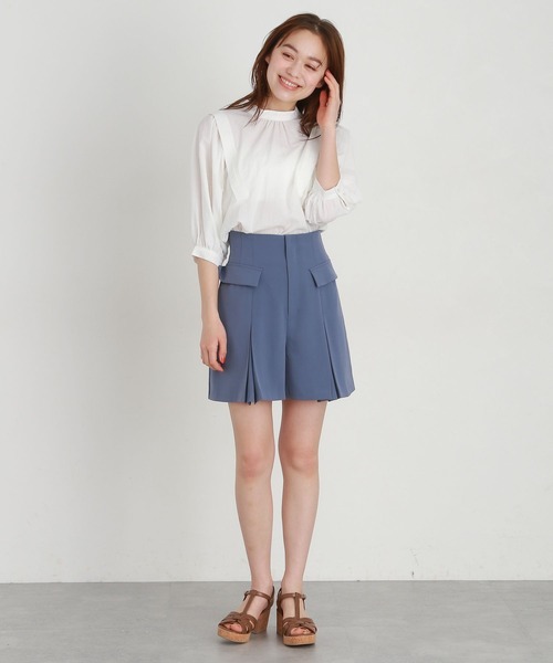mysty woman(ミスティウーマン)の「ハイウエストフラップショーツ 704559(その他パンツ・レディース・ブラック/ブルー/ホワイト系その他・FREE)」の9枚目の写真