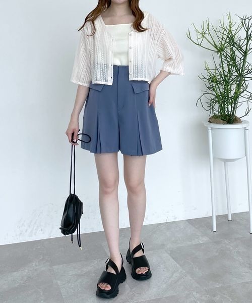 mysty woman(ミスティウーマン)の「ハイウエストフラップショーツ 704559(その他パンツ・レディース・ブラック/ブルー/ホワイト系その他・FREE)」の21枚目の写真