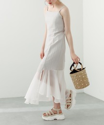 【WEB限定】裾シフォンレースアップキャミワンピース
