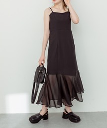 【WEB限定】裾シフォンレースアップキャミワンピース