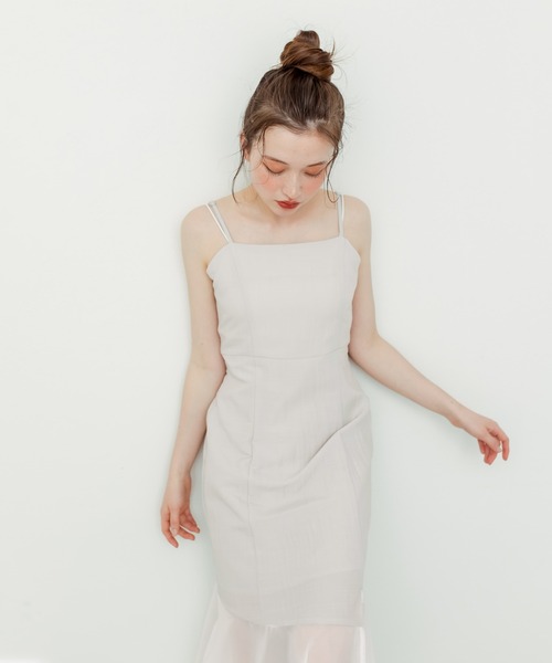 OLIVE des OLIVE(オリーブデオリーブ)の「【WEB限定】裾シフォンレースアップキャミワンピース(ワンピース・レディース・グレイッシュベージュ/ブラック・FREE)」の15枚目の写真