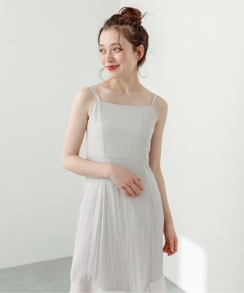 OLIVE des OLIVE(オリーブデオリーブ)の「【WEB限定】裾シフォンレースアップキャミワンピース(ワンピース・レディース・グレイッシュベージュ/ブラック・FREE)」の16枚目の写真