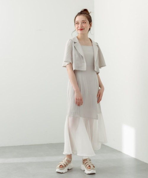 OLIVE des OLIVE(オリーブデオリーブ)の「【WEB限定】裾シフォンレースアップキャミワンピース(ワンピース・レディース・グレイッシュベージュ/ブラック・FREE)」の19枚目の写真