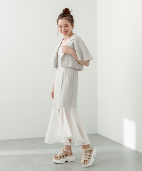 OLIVE des OLIVE(オリーブデオリーブ)の「【WEB限定】裾シフォンレースアップキャミワンピース(ワンピース・レディース・グレイッシュベージュ/ブラック・FREE)」の20枚目の写真