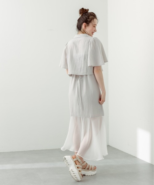 OLIVE des OLIVE(オリーブデオリーブ)の「【WEB限定】裾シフォンレースアップキャミワンピース(ワンピース・レディース・グレイッシュベージュ/ブラック・FREE)」の21枚目の写真