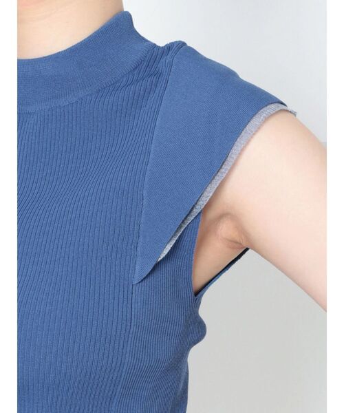 LAGUNAMOON（ラグナムーン）の「カバースリーブシアーニットプルオーバー（ニット/セーター・レディース・ブルー/ホワイト/ブラック/ベージュ・FREE）」の9枚目の写真