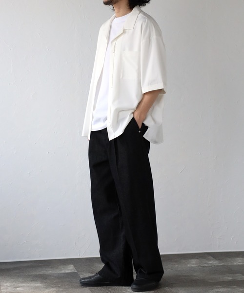 CREARE -LINO-（クレアーレリノ）の「オーバーサイズ 比翼開き オープンカラー ルーズ シャツ<ユニセックス>（シャツ/ブラウス・メンズ・ホワイト/グレイッシュベージュ/ブラック・M/L）」の8枚目の写真