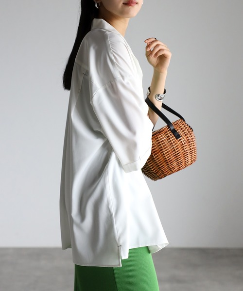 CREARE -LINO-（クレアーレリノ）の「オーバーサイズ 比翼開き オープンカラー ルーズ シャツ<ユニセックス>（シャツ/ブラウス・メンズ・ホワイト/グレイッシュベージュ/ブラック・M/L）」の12枚目の写真