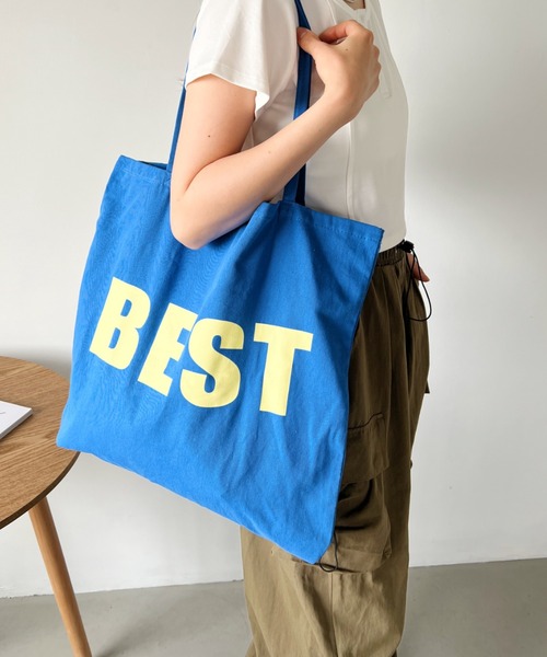 CLEA（クレア）の「【A4サイズ対応】BEST ロゴ コットントートバッグ（トートバッグ・レディース・アイボリー/ブラック/ブルー/イエロー/ピンク・FREE）」の22枚目の写真