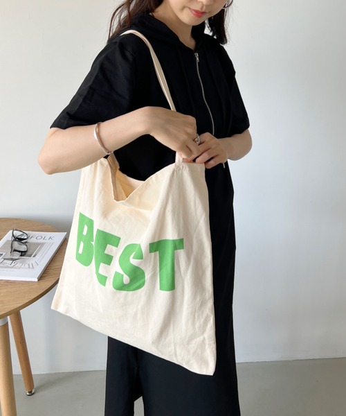 CLEA（クレア）の「【A4サイズ対応】BEST ロゴ コットントートバッグ（トートバッグ・レディース・アイボリー/ブラック/ブルー/イエロー/ピンク・FREE）」の11枚目の写真