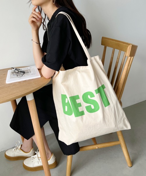 CLEA（クレア）の「【A4サイズ対応】BEST ロゴ コットントートバッグ（トートバッグ・レディース・アイボリー/ブラック/ブルー/イエロー/ピンク・FREE）」の13枚目の写真