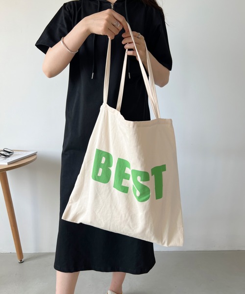 CLEA（クレア）の「【A4サイズ対応】BEST ロゴ コットントートバッグ（トートバッグ・レディース・アイボリー/ブラック/ブルー/イエロー/ピンク・FREE）」の12枚目の写真