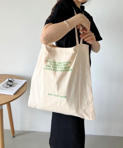 CLEA（クレア）の「【A4サイズ対応】BEST ロゴ コットントートバッグ（トートバッグ・レディース・アイボリー/ブラック/ブルー/イエロー/ピンク・FREE）」の15枚目の写真