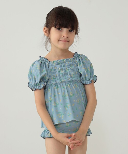 BEAMS mini（ビームスミニ）の「BEAMS mini / パフスリーブ セパレート スイムウェア（100～130cm）（水着・キッズ・ホワイト系その他/ブルー系その他・SMALL/MEDIUM/LARGE）」の13枚目の写真