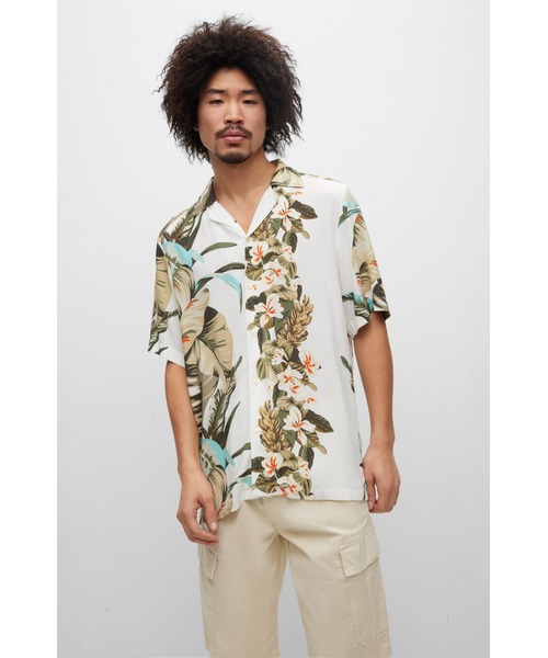 BOSS(ボス)の「【オンライン限定】シーズンプリント レギュラーフィットシャツ(シャツ/ブラウス・メンズ・ホワイト/ブルー・L/M/XL/S/XXL)」の1枚目の写真