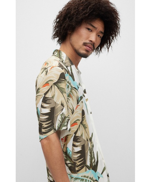 BOSS(ボス)の「【オンライン限定】シーズンプリント レギュラーフィットシャツ(シャツ/ブラウス・メンズ・ホワイト/ブルー・L/M/XL/S/XXL)」の4枚目の写真