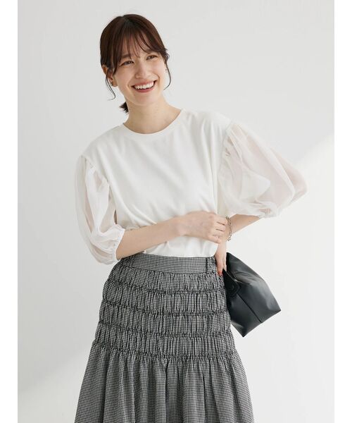 Sugar spoon（シュガースプーン）の「・SUGAR　SPOON　シアースリーブプルオーバー（Tシャツ/カットソー・レディース・ブラック/オフホワイト/ベージュ・FREE）」の4枚目の写真