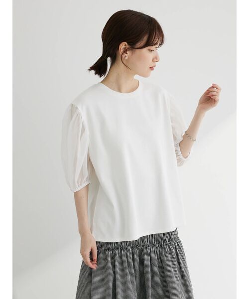 Sugar spoon（シュガースプーン）の「・SUGAR　SPOON　シアースリーブプルオーバー（Tシャツ/カットソー・レディース・ブラック/オフホワイト/ベージュ・FREE）」の7枚目の写真