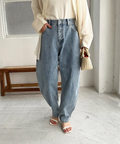 DISCOAT(ディスコート)の「USコットンデニムカーブパンツ(その他パンツ・レディース・サックスブルー/ブラック・SMALL/MEDIUM)」の19枚目の写真