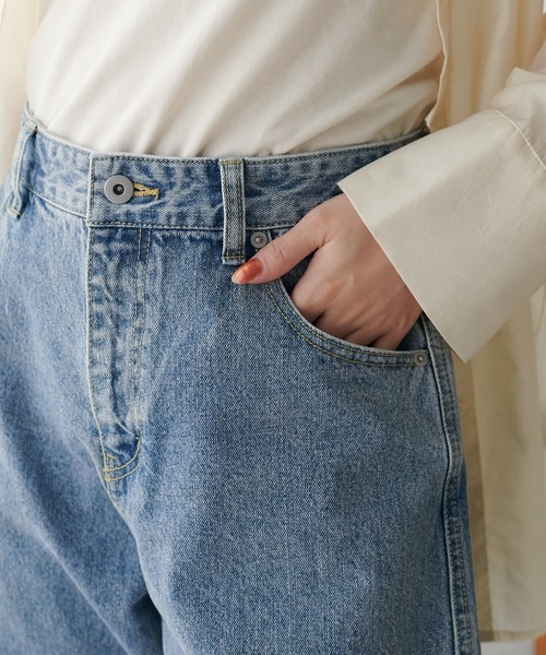 DISCOAT(ディスコート)の「USコットンデニムカーブパンツ(その他パンツ・レディース・サックスブルー/ブラック・SMALL/MEDIUM)」の14枚目の写真