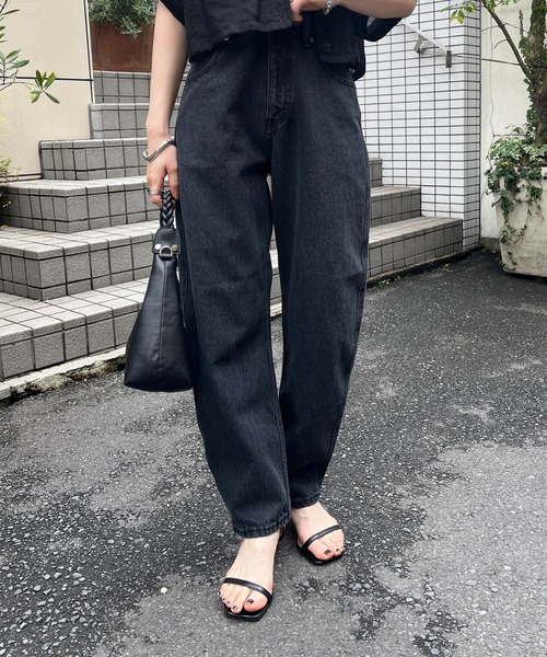 DISCOAT(ディスコート)の「USコットンデニムカーブパンツ(その他パンツ・レディース・サックスブルー/ブラック・SMALL/MEDIUM)」の7枚目の写真