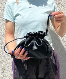 【HIKA】PUレザー 巾着ショルダーBAG