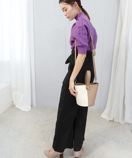 minia（ミニア）の「リネンコンビ2WAYバケツバッグ（ハンドバッグ・レディース・ブラック/ベージュ/イエロー・FREE）」の12枚目の写真