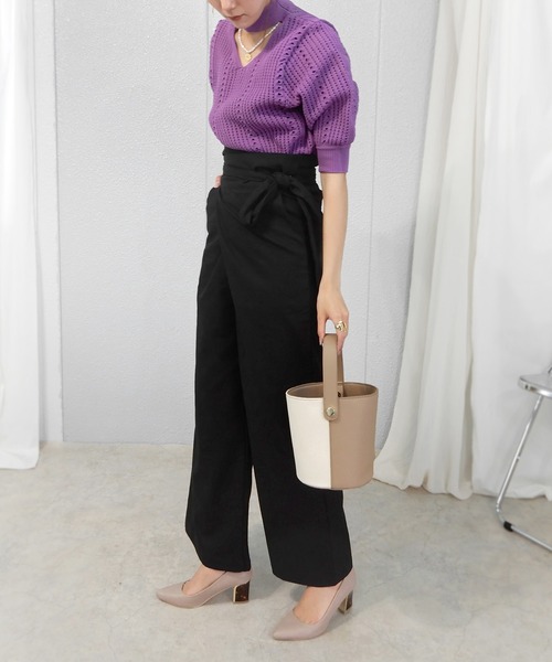 minia（ミニア）の「リネンコンビ2WAYバケツバッグ（ハンドバッグ・レディース・ブラック/ベージュ/イエロー・FREE）」の10枚目の写真