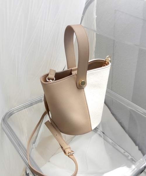 minia（ミニア）の「リネンコンビ2WAYバケツバッグ（ハンドバッグ・レディース・ブラック/ベージュ/イエロー・FREE）」の15枚目の写真